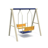 Huitich heavy duty outdoor double bench swing with durable frame and two seats for children
